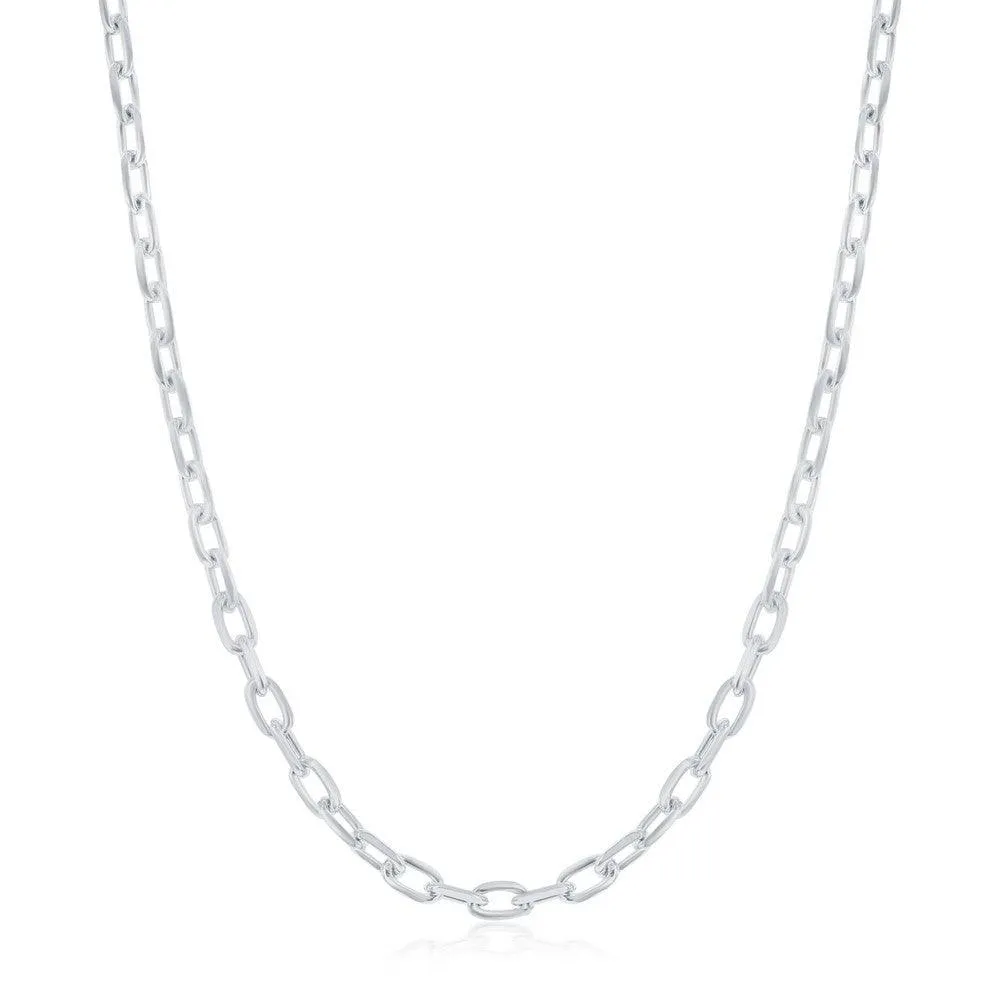 Classic Jewelry Sterling Silver Rhodium Plated 3.5mm Anchor Chain, 24"