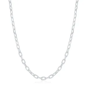 Classic Jewelry Sterling Silver Rhodium Plated 3.5mm Anchor Chain, 24"