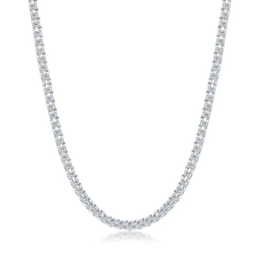 Classic Jewelry Sterling Silver Rhodium Plated 3mm Round Coriana Chain