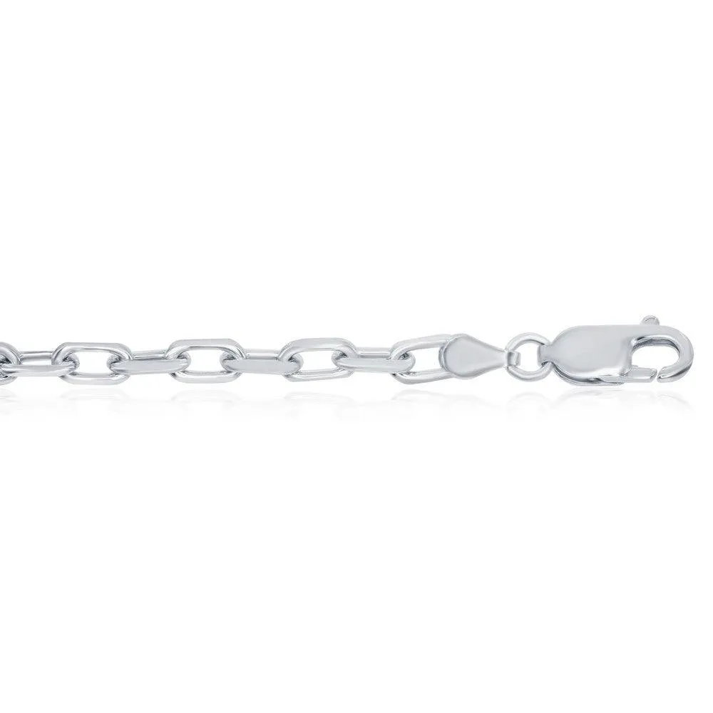 Classic Jewelry Sterling Silver Rhodium Plated 4.1mm Anchor Chain, 22"