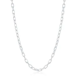 Classic Jewelry Sterling Silver Rhodium Plated 4.1mm Anchor Chain, 22"