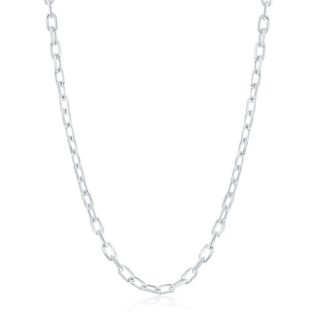 Classic Jewelry Sterling Silver Rhodium Plated 4.1mm Anchor Chain, 22"