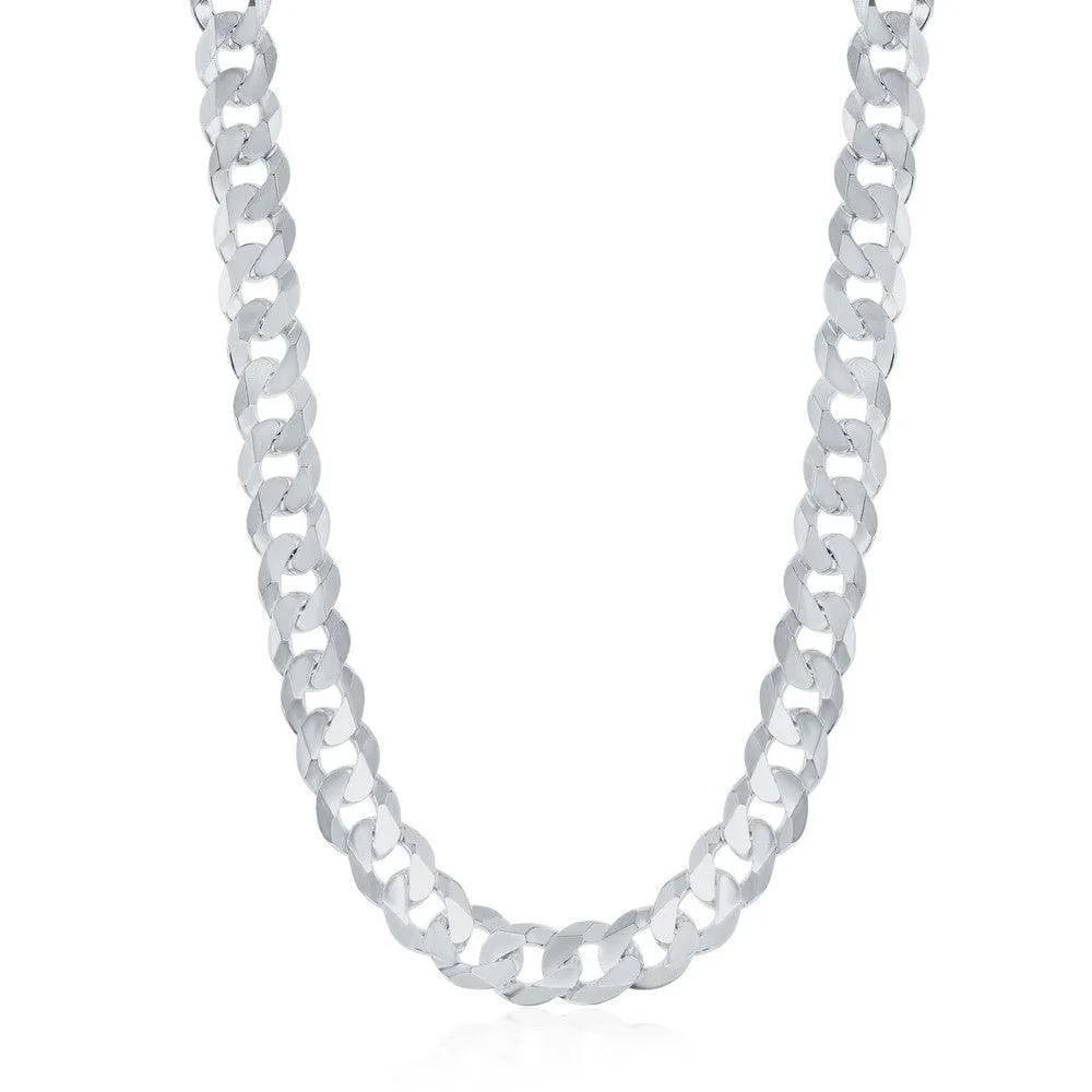 Classic Jewelry Sterling Silver Rhodium Plated 6.25mm Cuban Chain, 18"