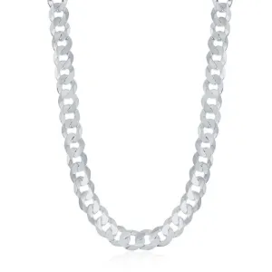 Classic Jewelry Sterling Silver Rhodium Plated 6.25mm Cuban Chain, 18"