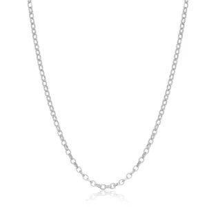 Classic Jewelry Sterling Silver Rhodium Plated Diamond-Cut Rolo Chain