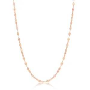Classic Jewelry Sterling Silver Rose GP Flat Mirror Oval Chain, 16"