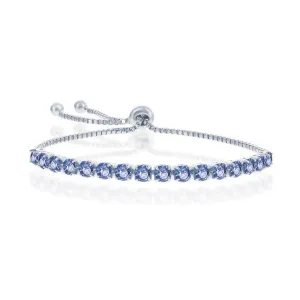 Classic Jewelry Sterling Silver Sapphire "December" Swarovski Element Bracelet