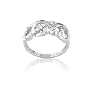 Classic Jewelry Sterling Silver Shiny and CZ Infinity Ring - W-9698