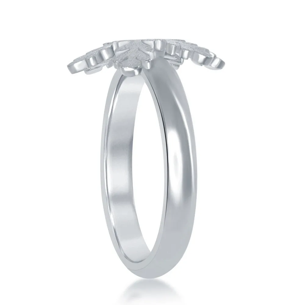Classic Jewelry Sterling Silver Snowflake Ring - W-1799