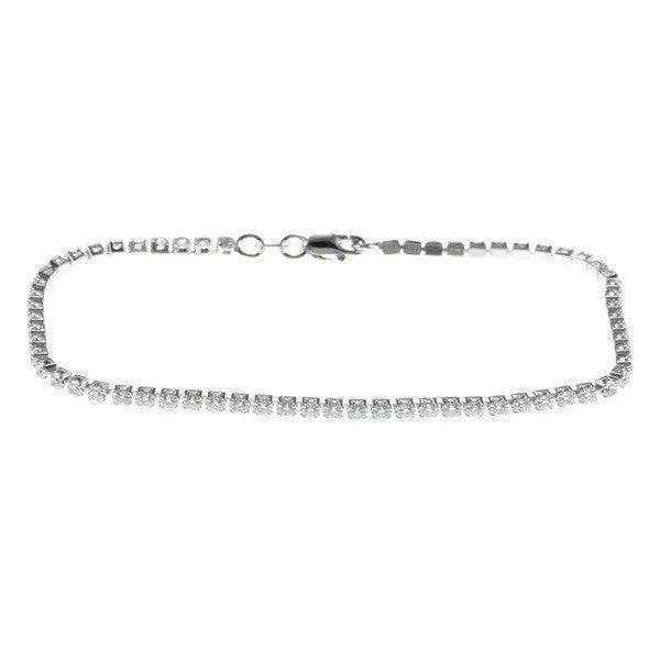 Classic Jewelry Sterling Silver Thin Cubic Zirconia Tennis Bracelet, 7"