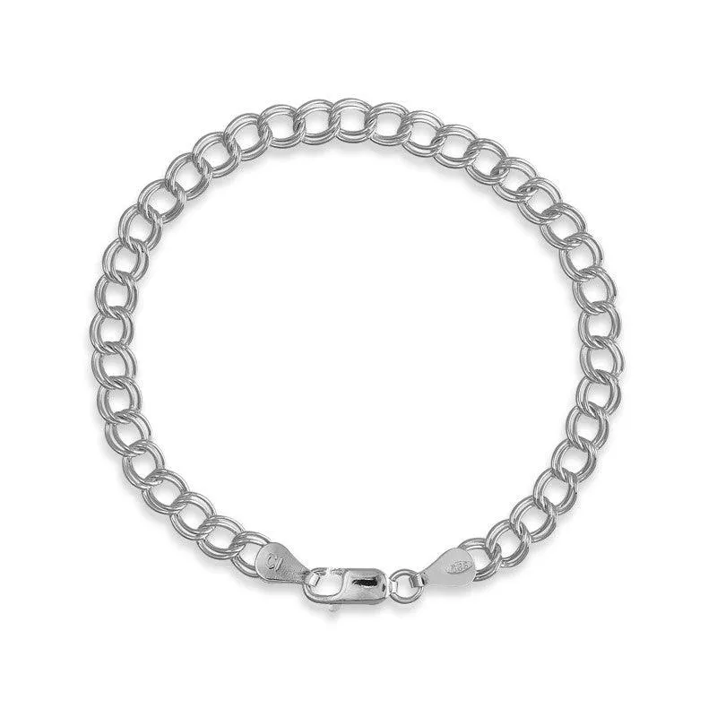 Classic Jewelry Sterling Silver Twin Charm Bracelet, 6"