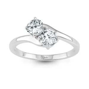 Classic Jewelry Sterling Silver Us2gether Two-Stone CZ Ring - W-1658