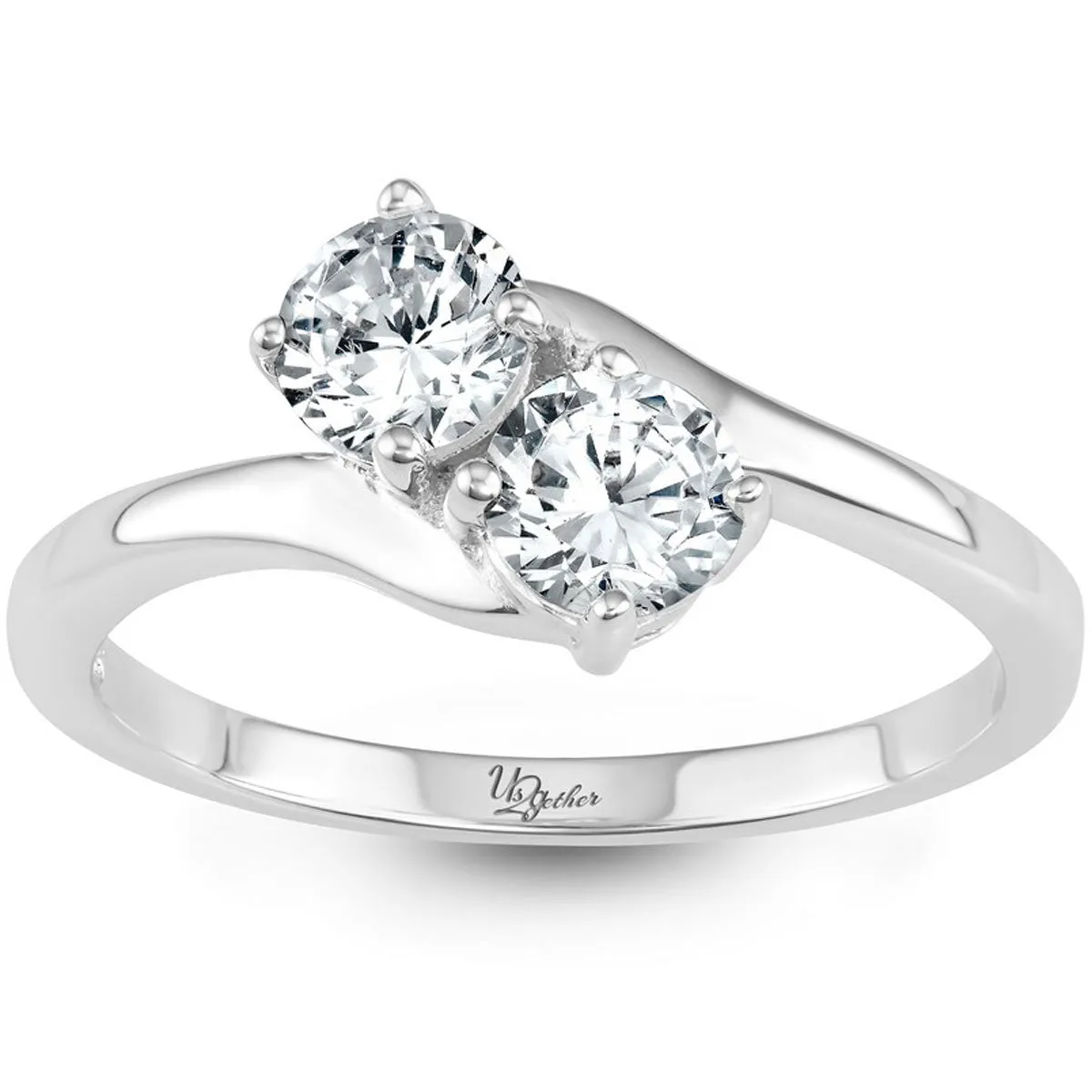 Classic Jewelry Sterling Silver Us2gether Two-Stone CZ Ring - W-1658