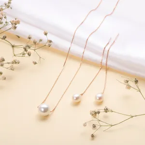 Classic Pearl Rose Gold Plated 925 Sterling Silver Jewellery Set