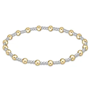 Classic Sincerity Pattern 4mm Bead Bracelet Mixed Metal