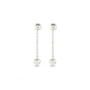 Cupido Silver Plated Hanging Chain Small Hearts Earrings PEN0935MTL0000U Unode50 Jewelry And Accessories