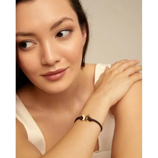Double Strand Leather 18K Gold Plated Voltare Bracelet PUL2389MARORO0M Unode50 Jewelry And Accessories