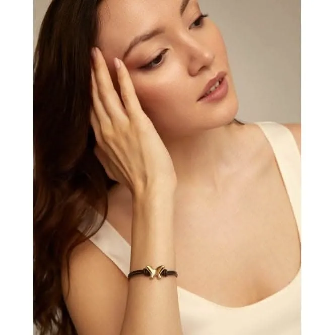Double Strand Leather 18K Gold Plated Voltare Bracelet PUL2389MARORO0M Unode50 Jewelry And Accessories