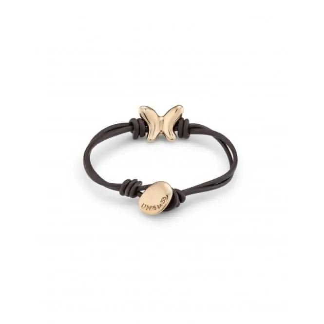 Double Strand Leather 18K Gold Plated Voltare Bracelet PUL2389MARORO0M Unode50 Jewelry And Accessories