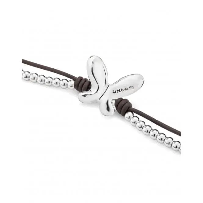Double Strand Leather Minifly Bracelet PUL2380MARMTL0M Unode50 Jewelry And Accessories