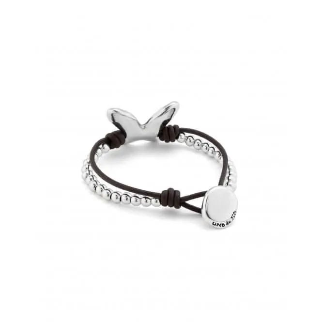 Double Strand Leather Minifly Bracelet PUL2380MARMTL0M Unode50 Jewelry And Accessories