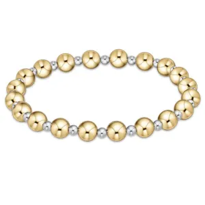 E Newton Jewelry Classic Grateful Pattern 6mm Bead Bracelet - Mixed Metal