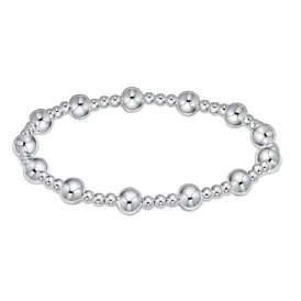Extends Classic Sincerity Pattern 6mm Bead Bracelet Sterling