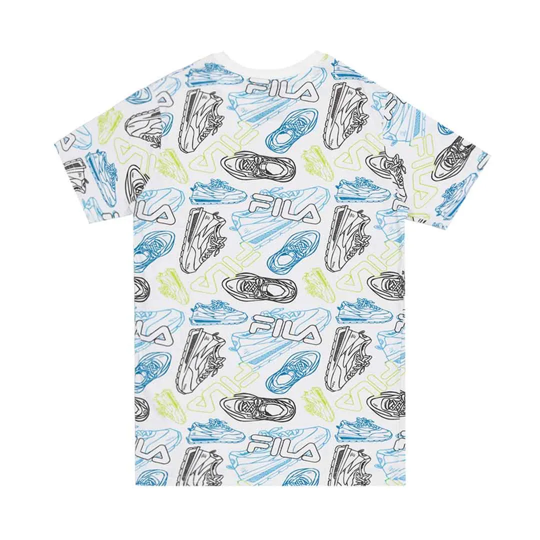 FILA - Kids' (Junior) Printed Logo AOP T-Shirt (82FB95 WHT)