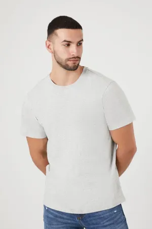 Forever 21 Men's Cotton-Blend Crew T-Shirt Heather Grey Forever 21