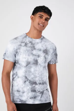 Forever 21 Men's Tie-Dye Crew T-Shirt Light Grey Forever 21