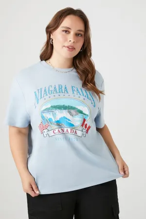 Forever 21 Plus Women's Niagara Falls Graphic T-Shirt Blue/Multi Forever 21