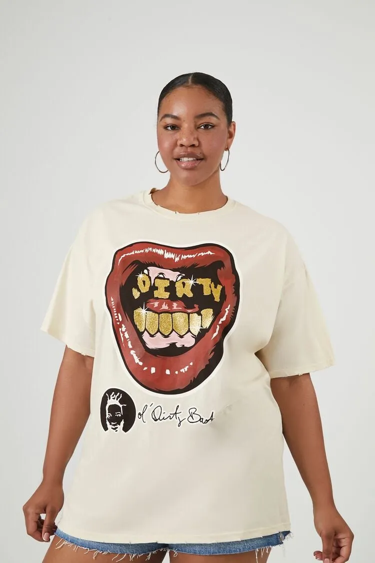 Forever 21 Plus Women's Ol Dirty Bastard Graphic T-Shirt White/Multi Forever 21