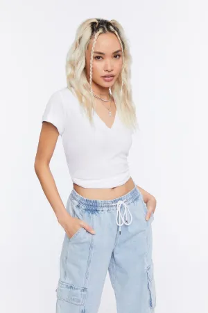 Forever 21 Women's Basic V-Neck T-Shirt White Forever 21