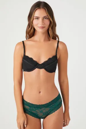 Forever 21 Women's Cheeky Lace Panties Emerald Forever 21