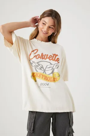 Forever 21 Women's Corvette Chevrolet Graphic T-Shirt Cream/Multi Forever 21