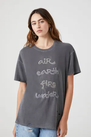 Forever 21 Women's Elements Graphic T-Shirt Charcoal/Multi Forever 21