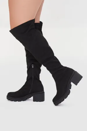 Forever 21 Women's Faux Suede Knee-High Boots (Wide) Black Forever 21