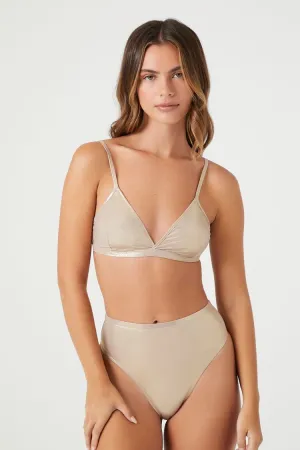 Forever 21 Women's Metallic High-Rise Cheeky Panties Champagne Forever 21