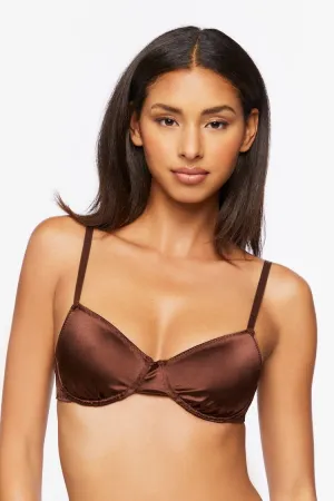 Forever 21 Women's Satin Underwire Bra Brown Forever 21