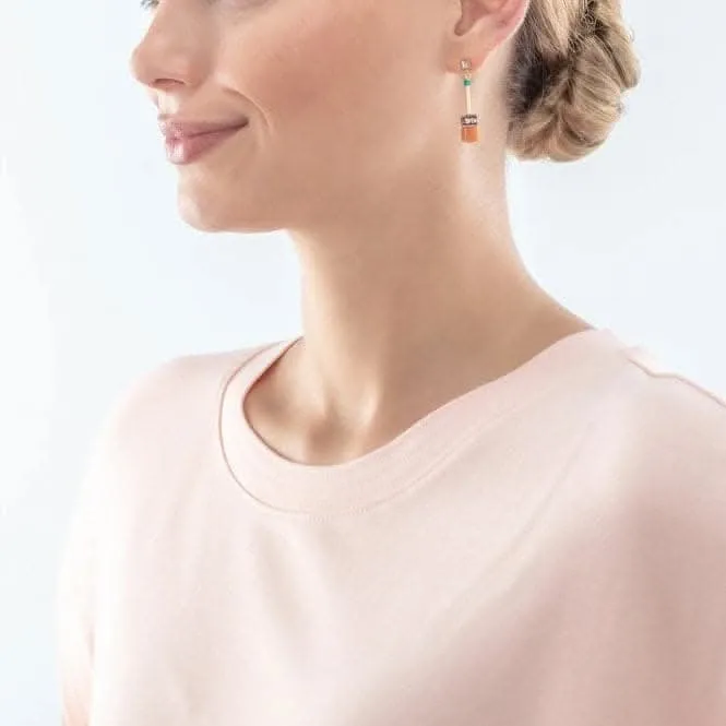GeoCUBE® Iconic Nature Dopamine Chain Earrings 3035/21-1582 Coeur De Lion Jewellery