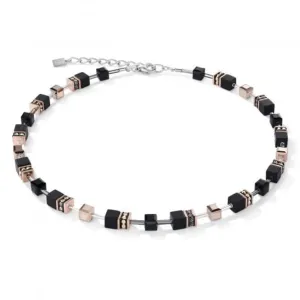 GeoCUBE® Onyx Black-Rose Gold Necklace 4018/10-1300 Coeur De Lion Jewellery