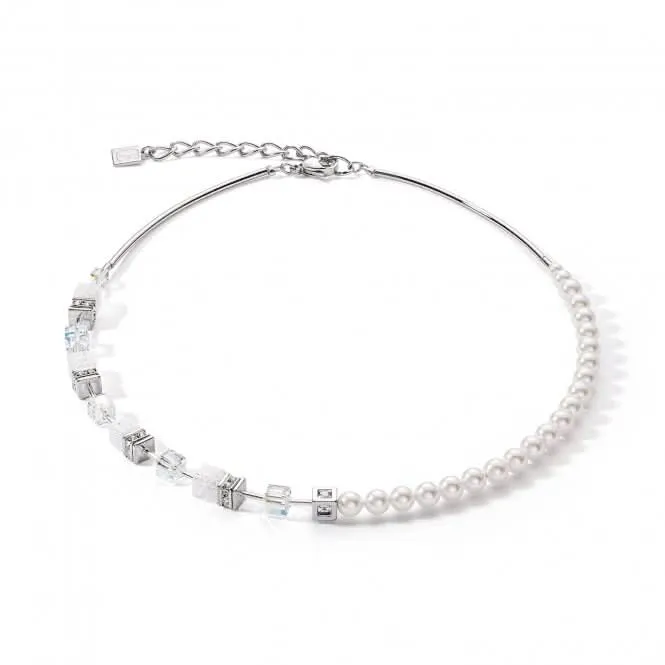 GeoCUBE® Precious Fusion Pearls White Necklace 5086/10-1400 Coeur De Lion Jewellery
