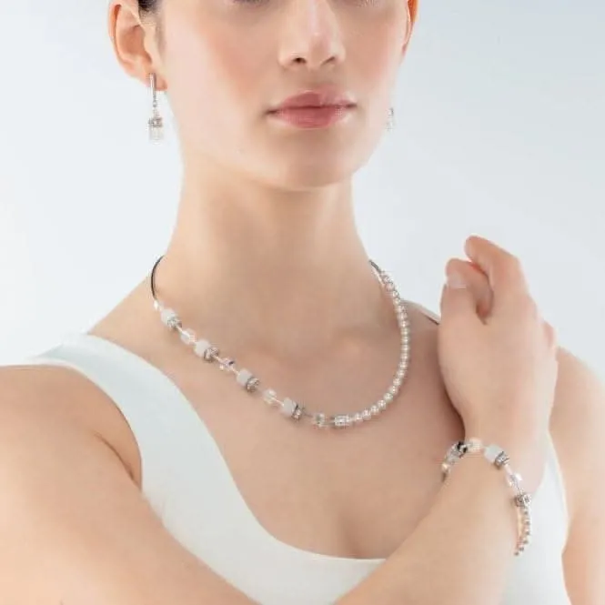 GeoCUBE® Precious Fusion Pearls White Necklace 5086/10-1400 Coeur De Lion Jewellery