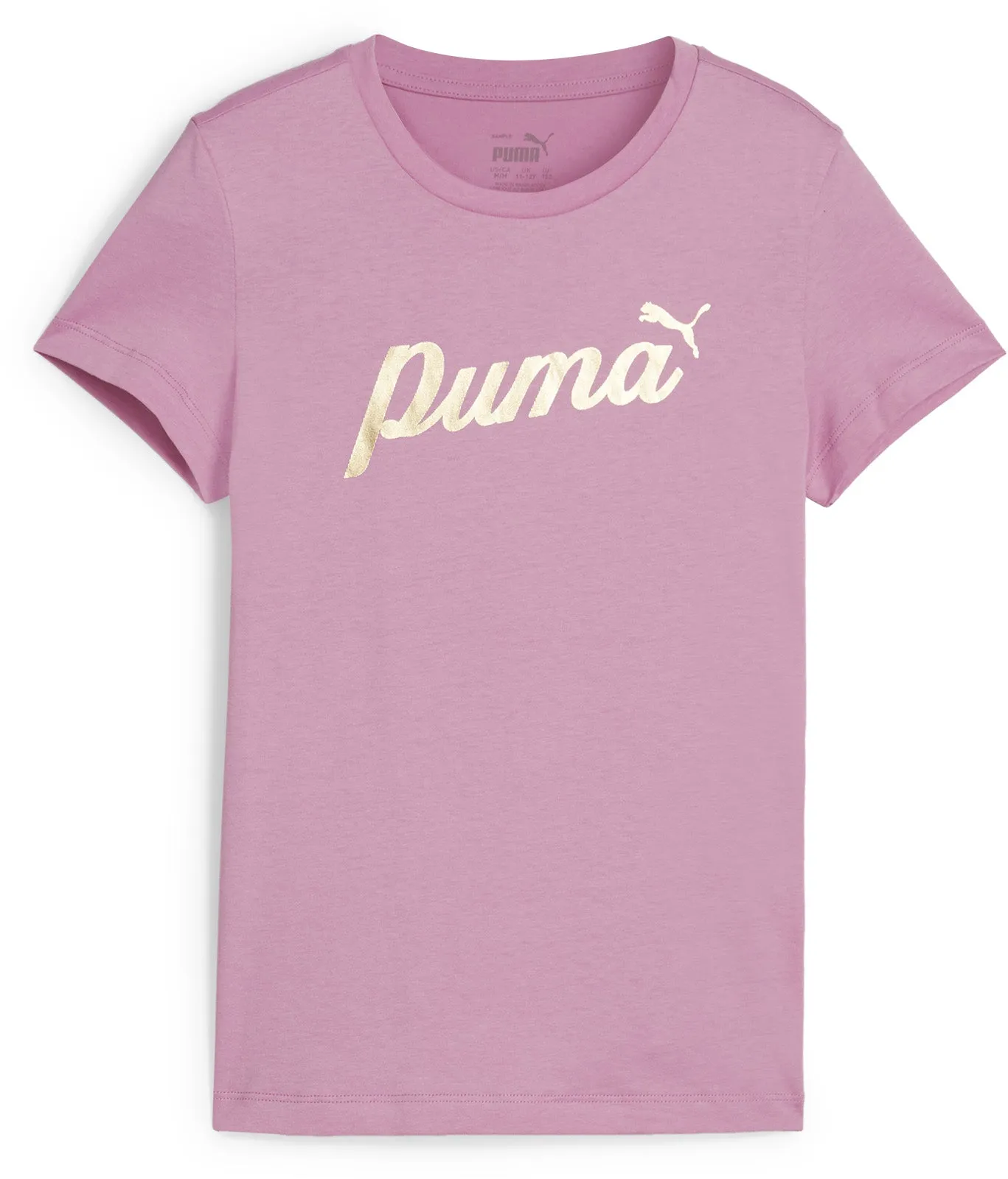 Girl's Ess  Script Metallic Tee