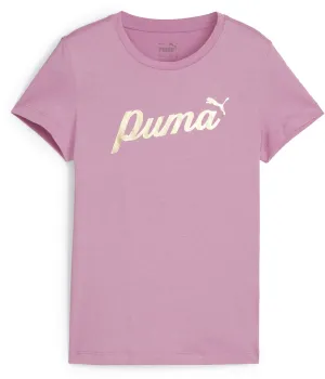 Girl's Ess  Script Metallic Tee