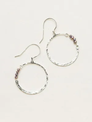 Holly Yashi Phoebe Pearl Hoop Earrings - Peacock/Silver