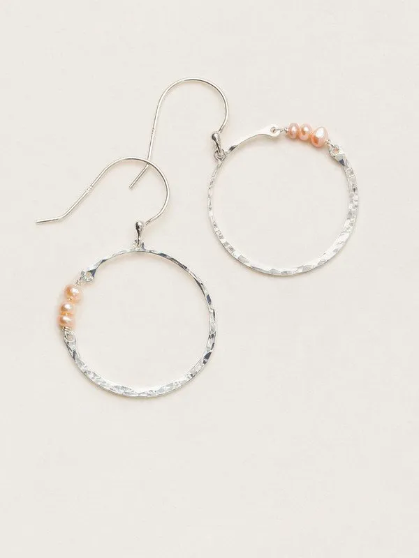 Holly Yashi Phoebe Pearl Hoop Earrings - White/Silver
