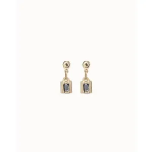 Lock Grey Metal Faceted Crystal Earrings Unode50 Jewelry And Accessories
