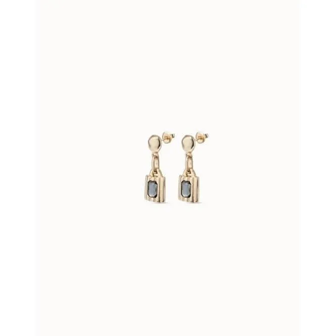 Lock Grey Metal Faceted Crystal Earrings Unode50 Jewelry And Accessories