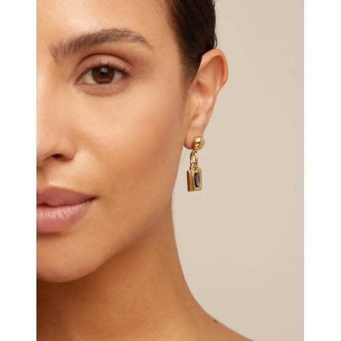 Lock Grey Metal Faceted Crystal Earrings Unode50 Jewelry And Accessories